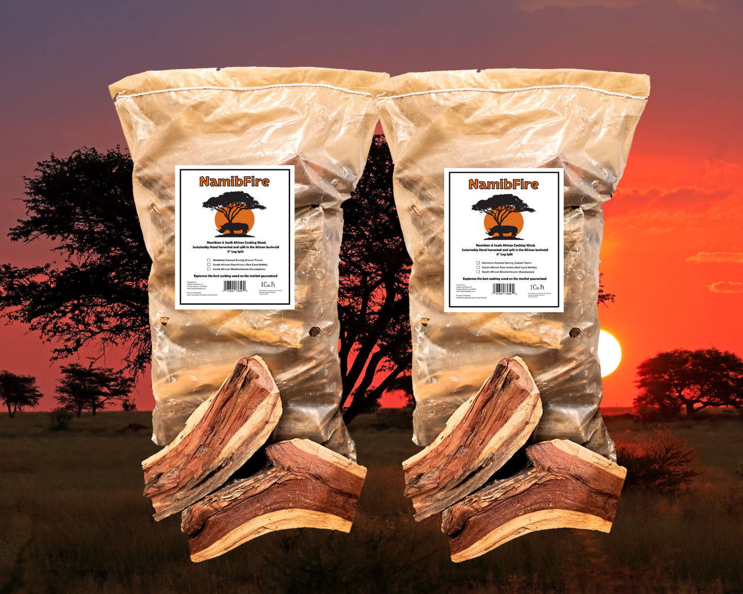 11" to 12" Camelthorn Cooking wood - 2 pack