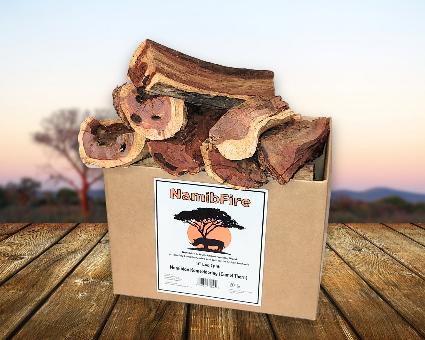 11" to 12" Camelthorn Cooking Wood splits (Braai hout)
