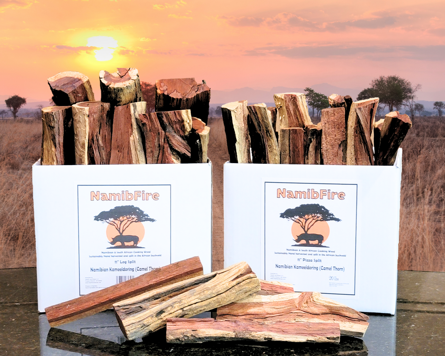 11" Kameeldoring Gourmet Cooking Wood splits (braai hout)